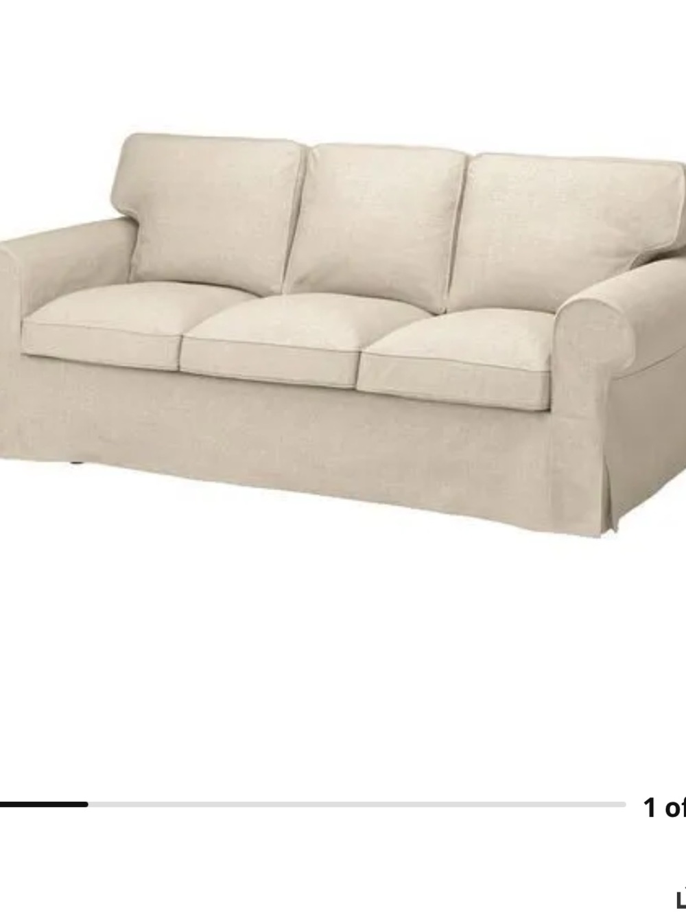 IKEA EKTORP Kilanda Sofa 3 Seater Slipcover in Light Beige